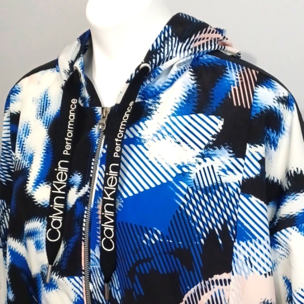 CALVIN KLEIN PERFORMANCE "Repel" raincoat. Rain Jacket Hoodie Windbreaker Large - Picture 2 of 15